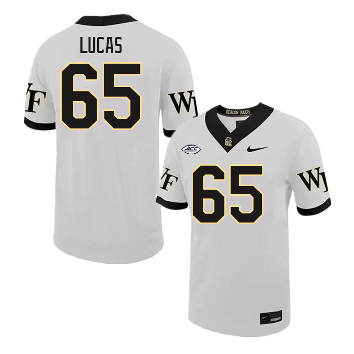 #65 Hank Lucas Wake Forest Demon Deacons College Football Jerseys Stitched-White